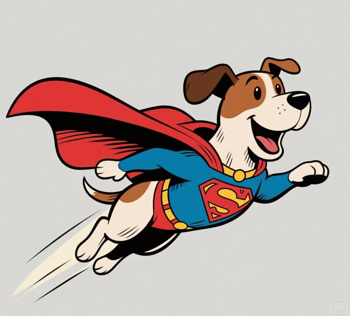 スーパーヒーロー犬のイラストダウンロード イラスト