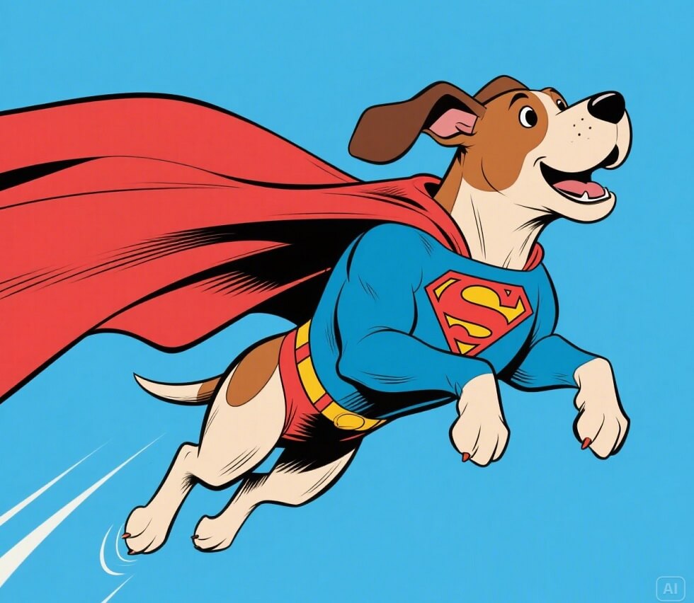 スーパーヒーロー犬のイラスト 1 イラスト