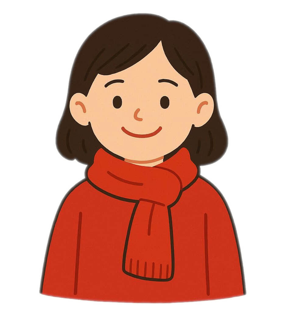 スカーフを巻いた女の子のイラスト イラスト