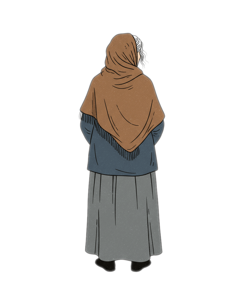 スカーフを巻いている人のイラスト イラスト