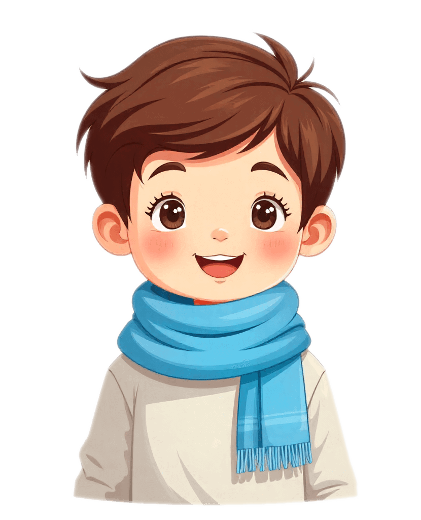 スカーフを着けた小さな男の子のイラストプロフィール イラスト