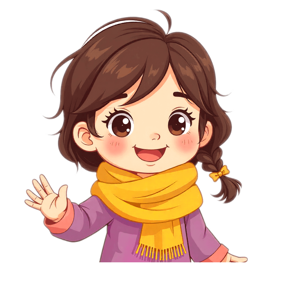 スカーフをつけたかわいい女の子のイラスト無料 イラスト