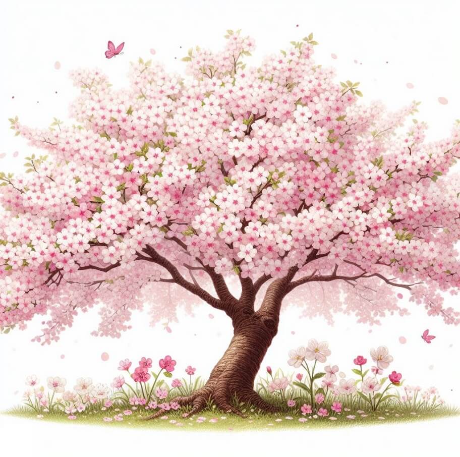 美しい桜の木のイラスト２