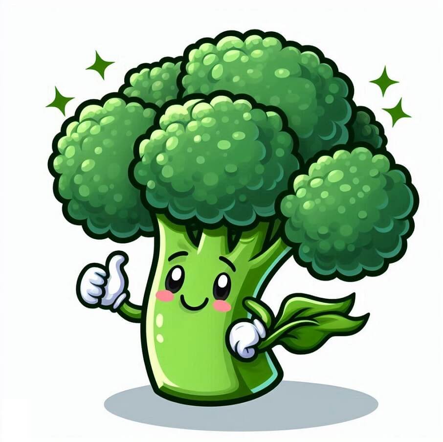 かわいい漫画ブロッコリーのイラスト イラスト