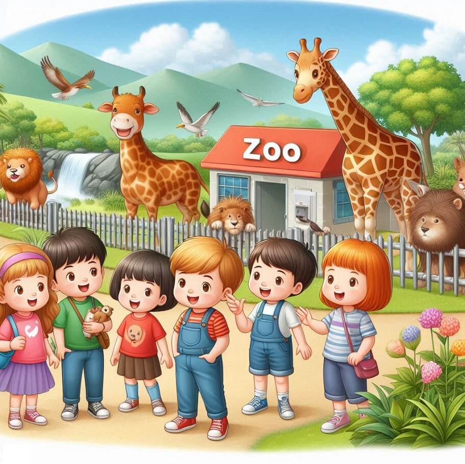 子供向け動物園のイラスト背景 イラスト
