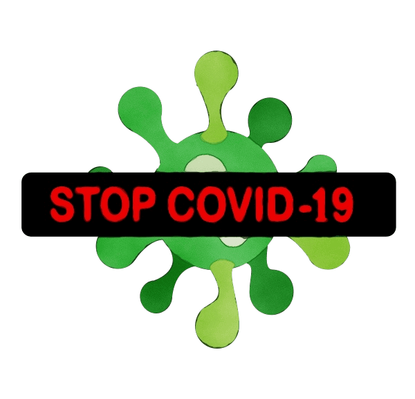 COVID-19を阻止するウイルスのイラスト付き看板 イラスト
