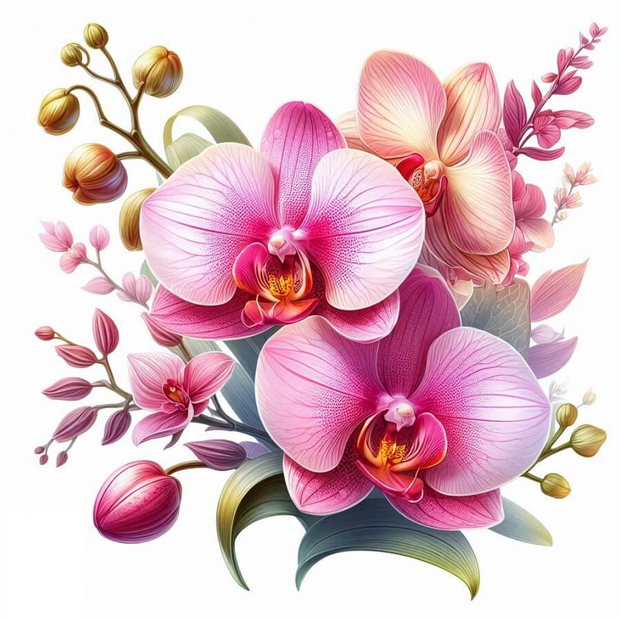 ピンクの蘭のイラスト無料 イラスト
