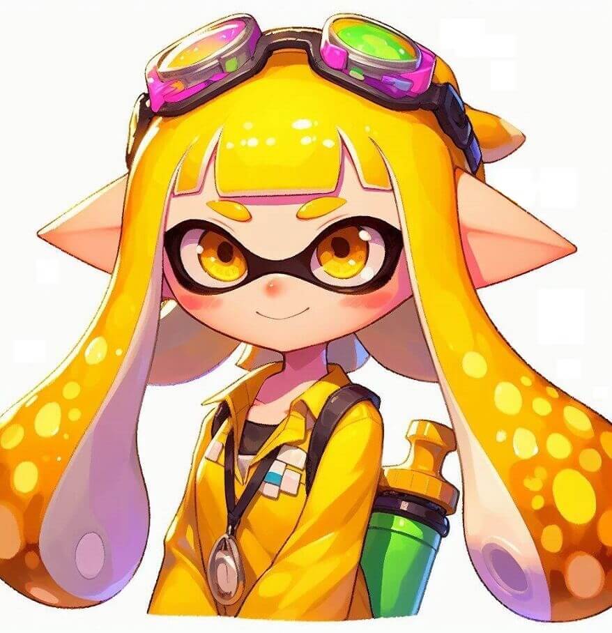 スプラトゥーンのイラスト - 黄色のインクリング イラスト