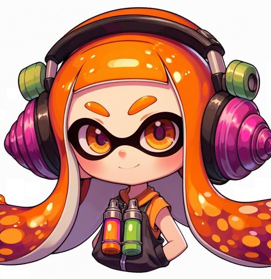 スプラトゥーンのイラスト - オレンジ色のインクリング 2 イラスト