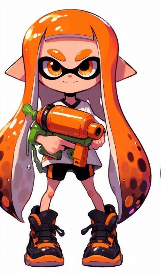 スプラトゥーンのイラスト - オレンジ色のインクリング イラスト