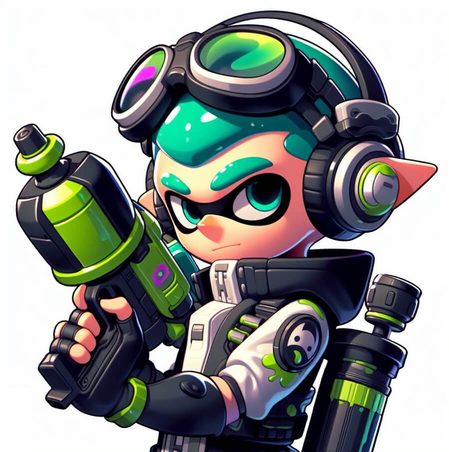 スプラトゥーンの無料イラスト - かわいいエージェント3 イラスト