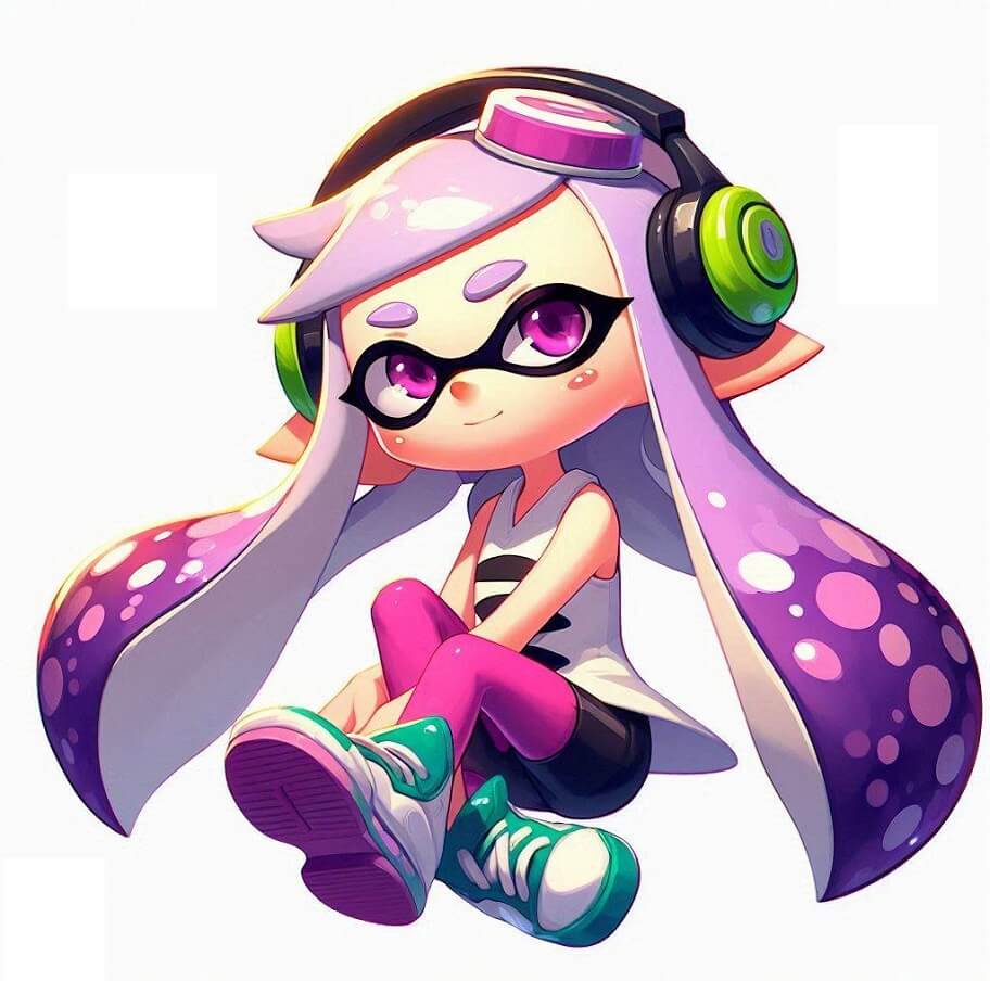 スプラトゥーンのイラスト - かわいいインクリングの背景 イラスト