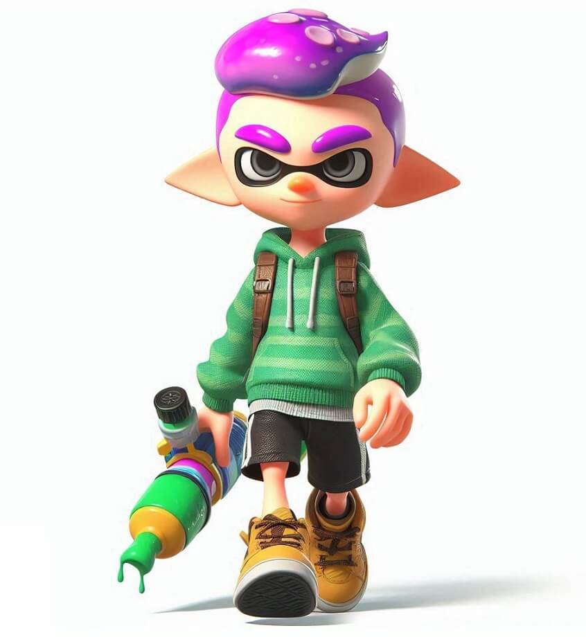 スプラトゥーンのイラスト - 男の子インクリング無料 イラスト