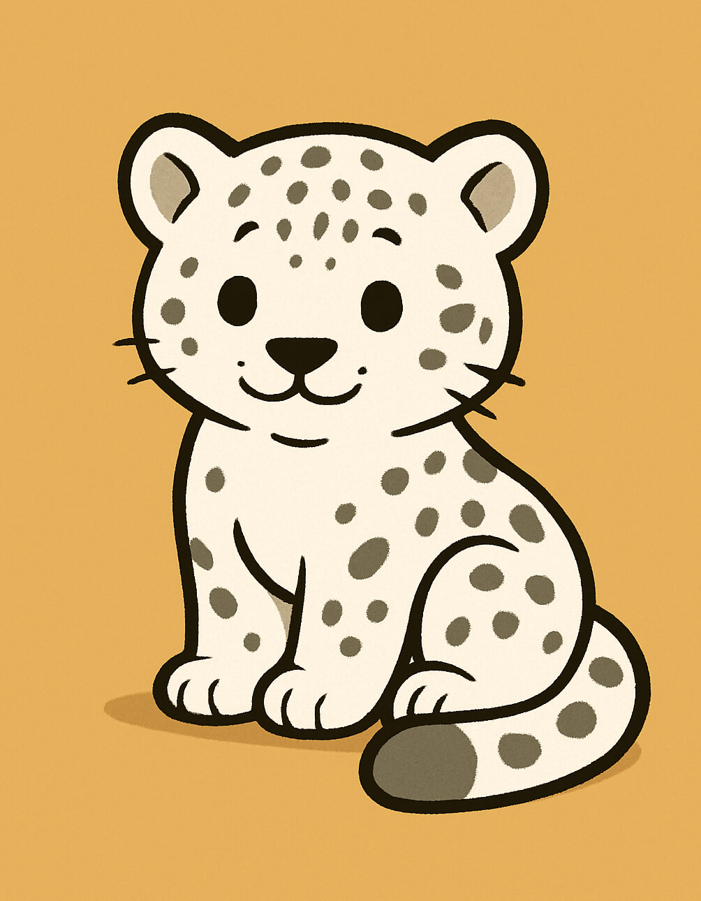 小さな雪豹のイラスト無料 イラスト