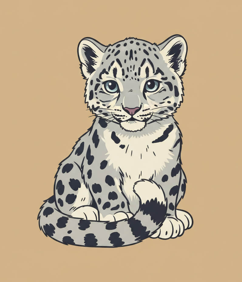 小さなユキヒョウのイラスト イラスト