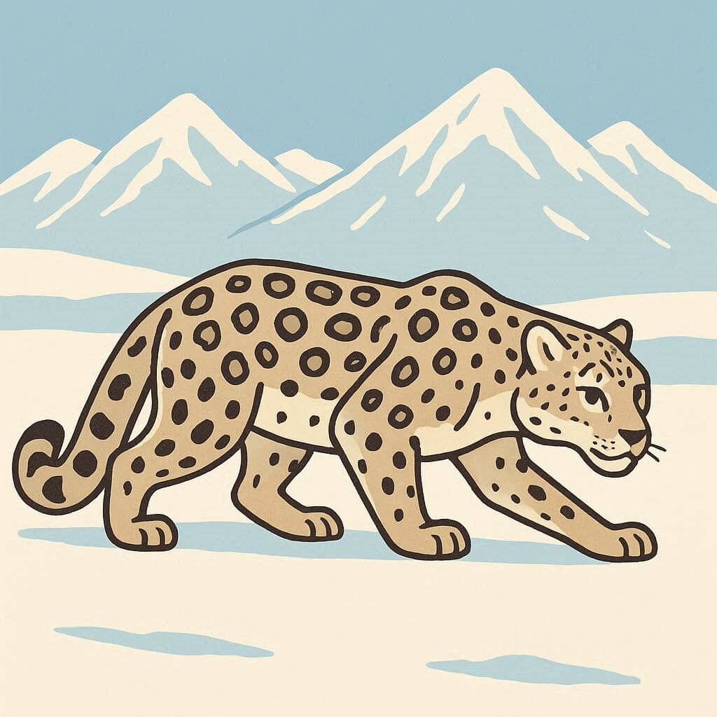 ヒョウの追跡イラスト背景 イラスト