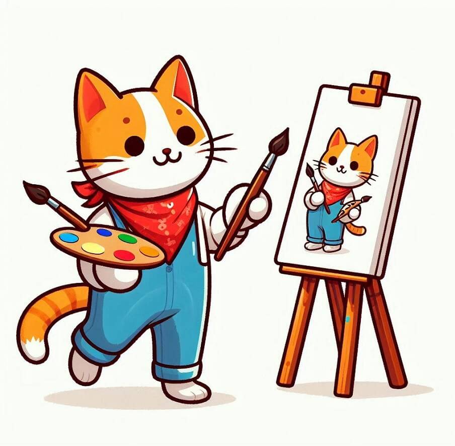 猫アーティスト イラスト 無料 イラスト