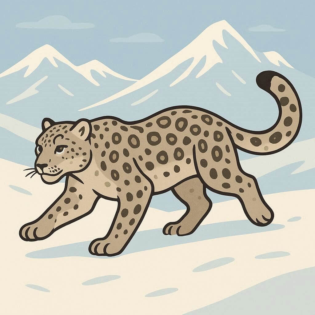 山の中のヒョウの背景イラスト イラスト