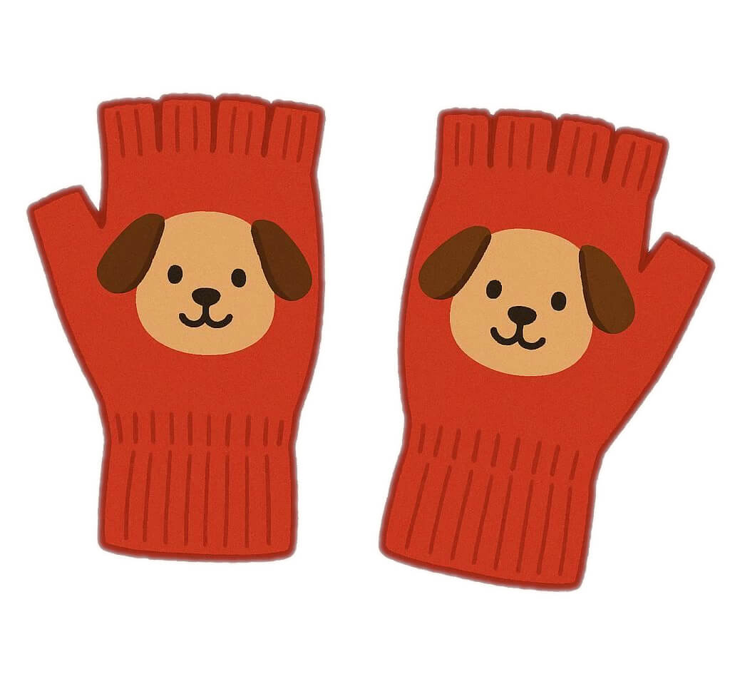 赤い指なし手袋のイラスト イラスト