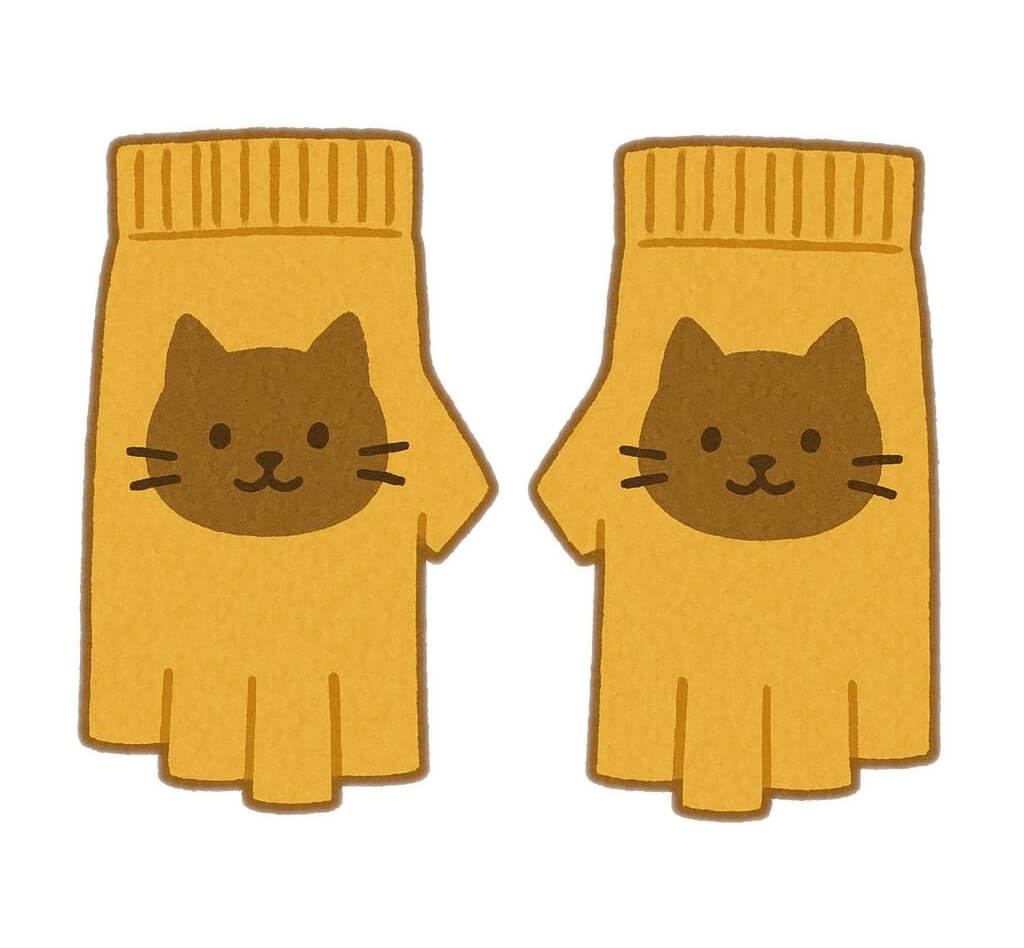 黄色の指なし手袋のイラスト イラスト