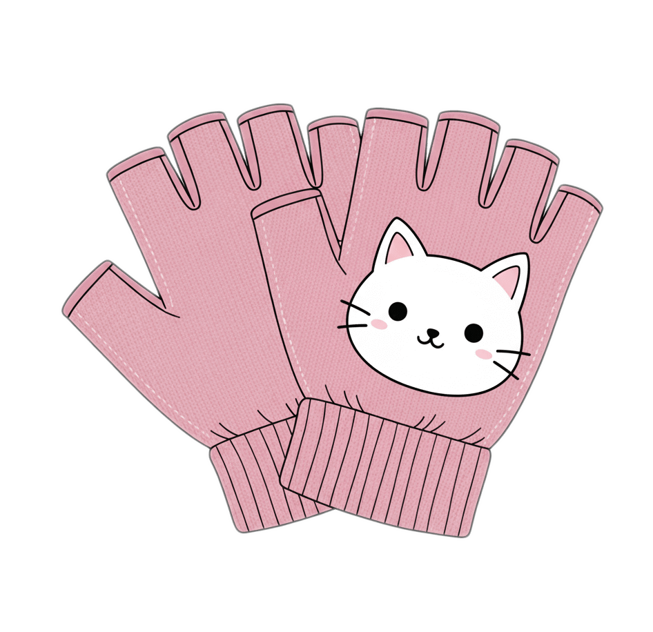 ピンクの指なし手袋のイラスト イラスト