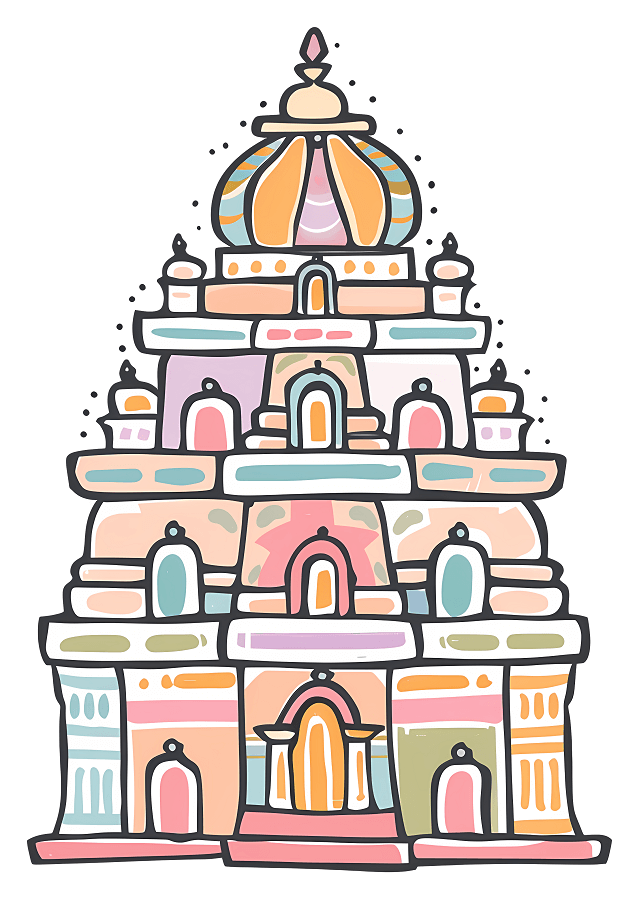 インド イラスト - ヒンズー教寺院のイメージ イラスト