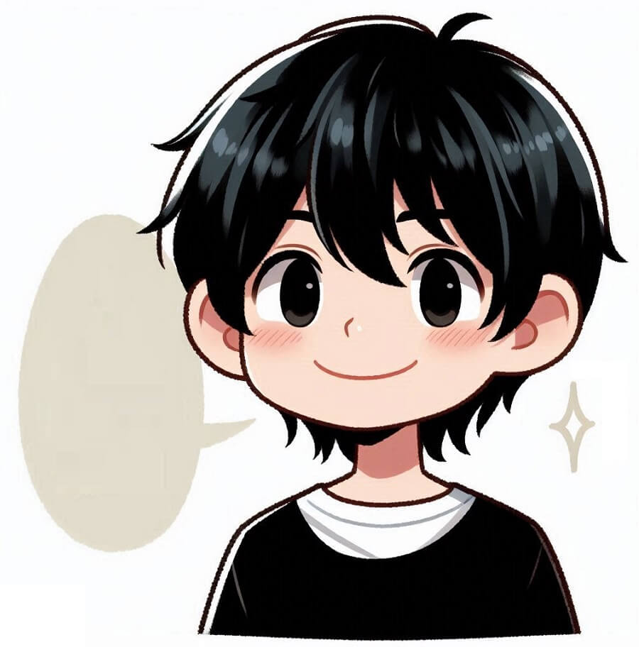 黒髪の男子のイラストかわいい イラスト