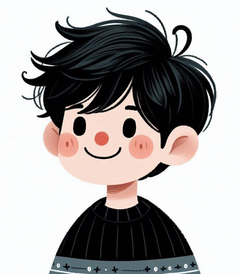 黒髪の男の子のイラスト イラスト