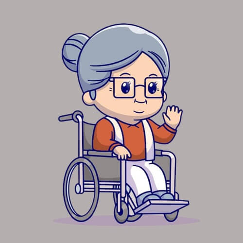 車椅子の高齢女性のイラスト イラスト