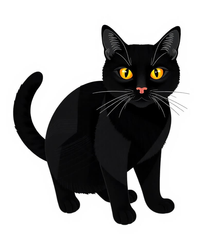 黒猫の透明イラスト画像 イラスト