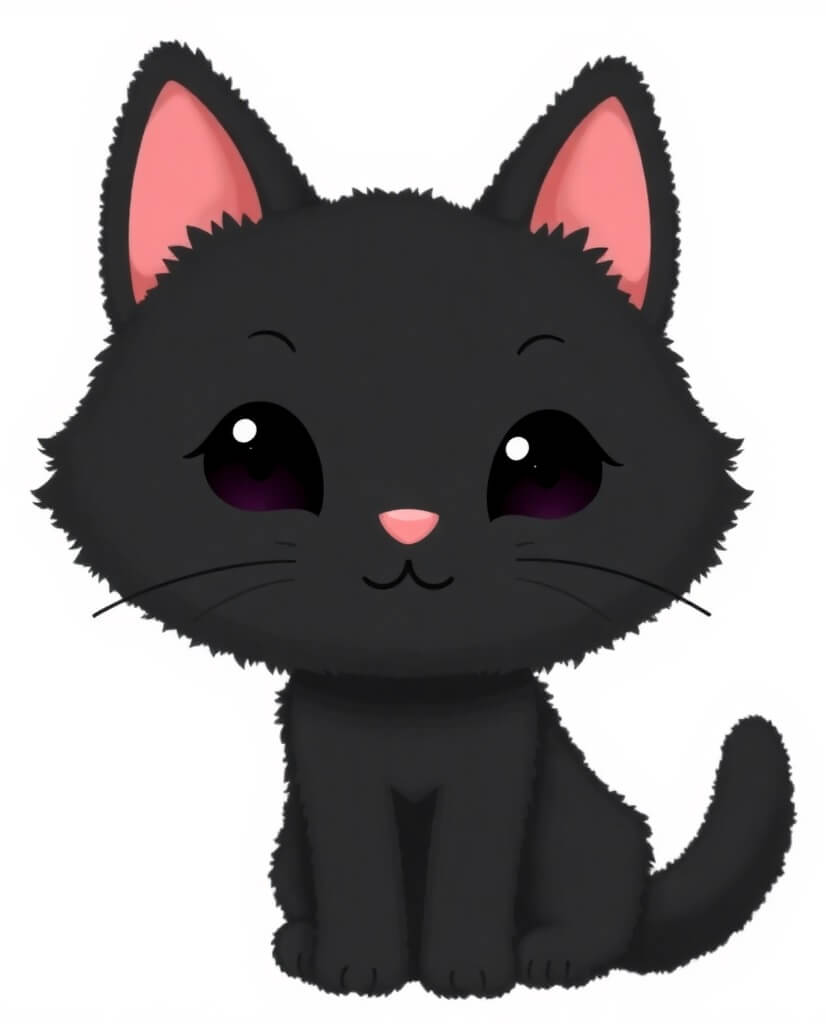 黒い子猫のイラスト無料 イラスト