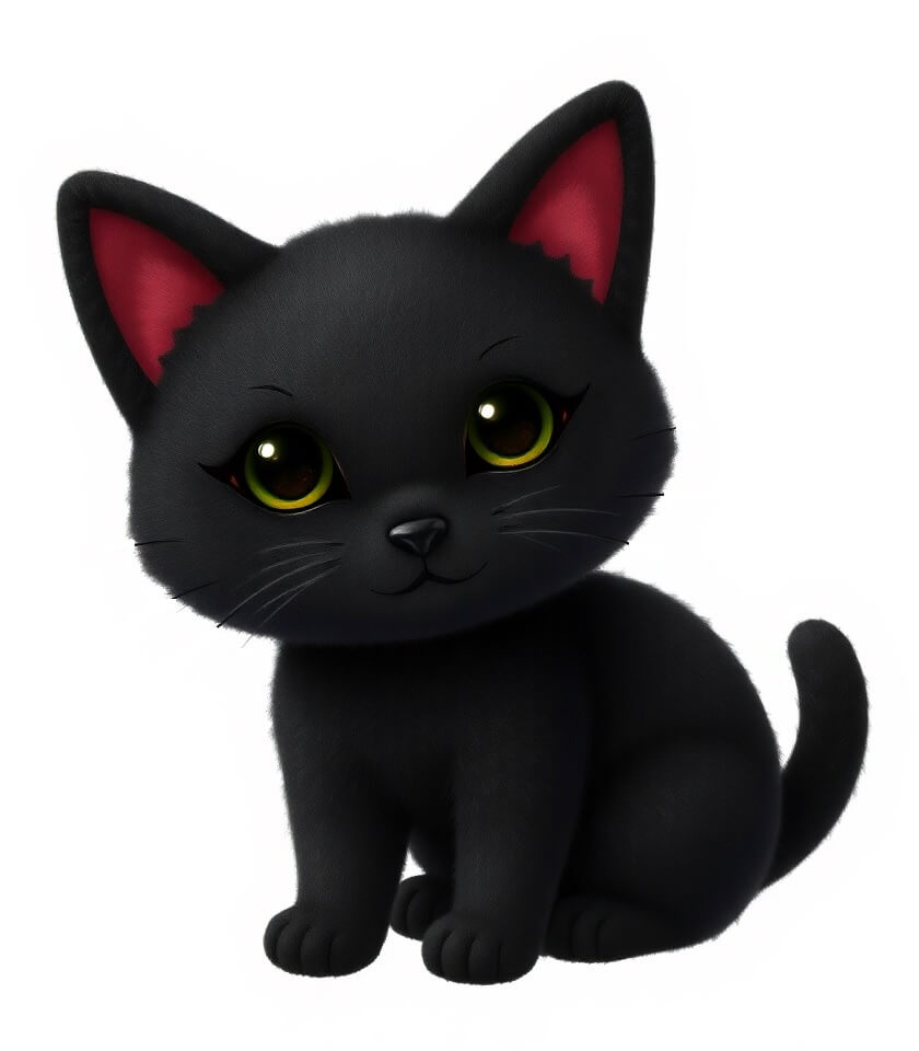 黒い子猫のイラストのダウンロード イラスト