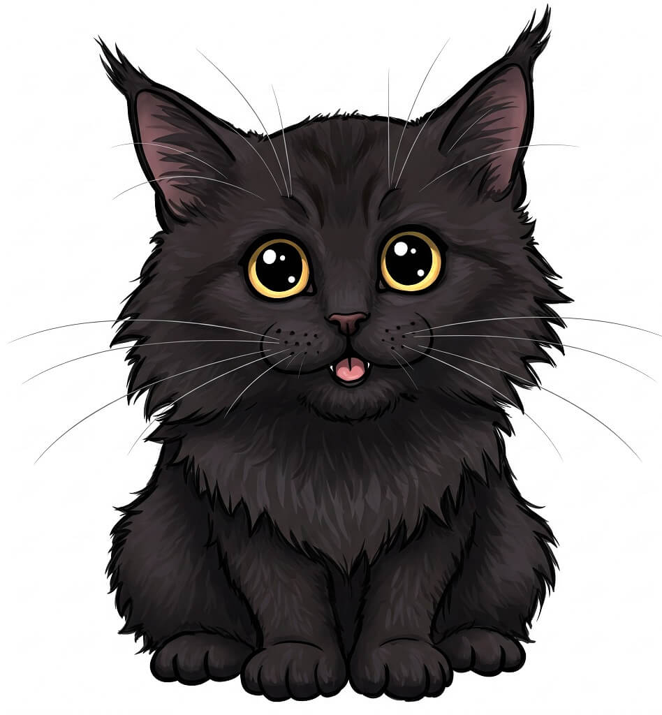 黒い子猫のイラスト イラスト