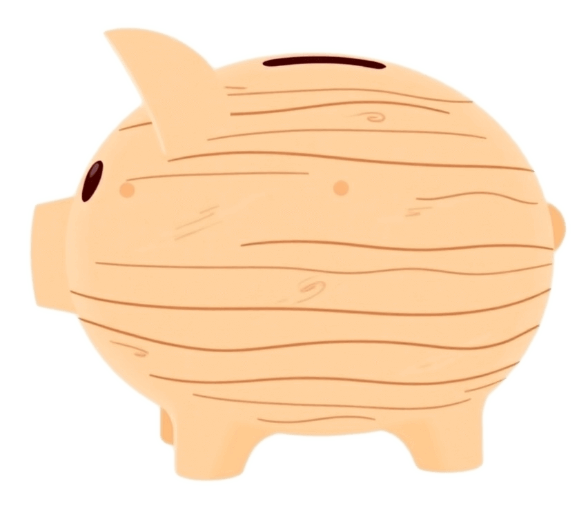 木製の貯金箱のイラスト素材 2 イラスト