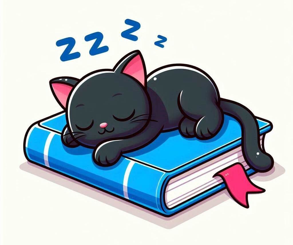 眠っている黒い子猫のイラスト イラスト