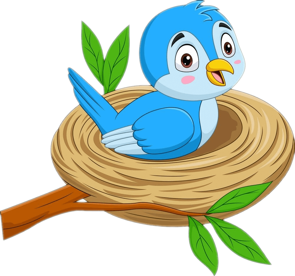 巣の中の鳥の漫画イラスト