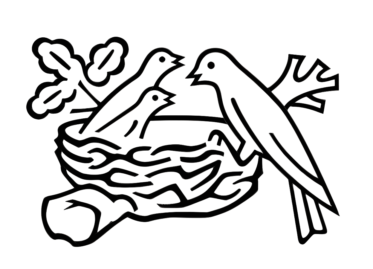 巣のイラスト – ネスレのロゴ
