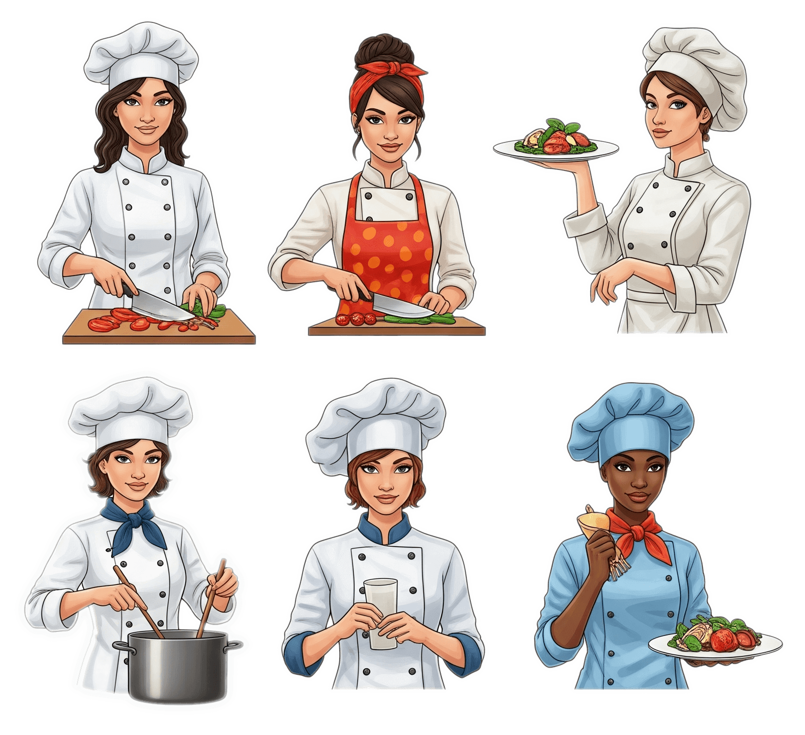 女性シェフのイラスト集