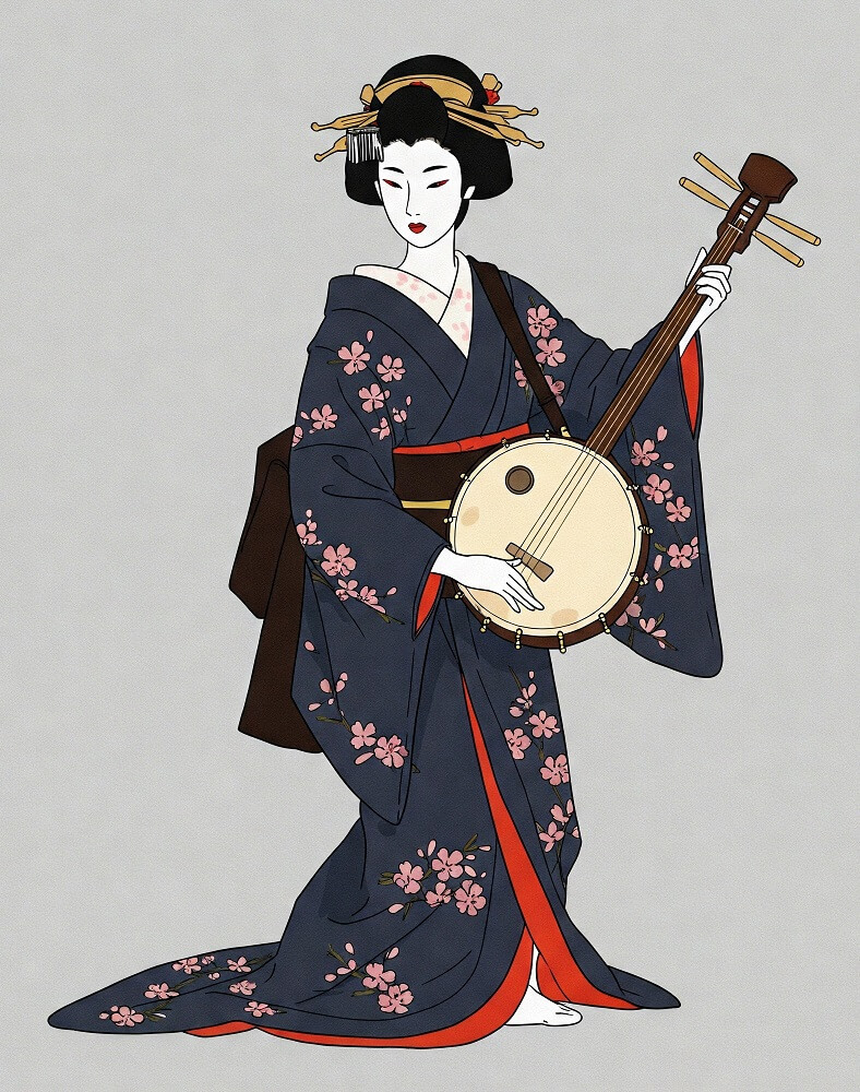 無料の芸者イラスト背景 イラスト