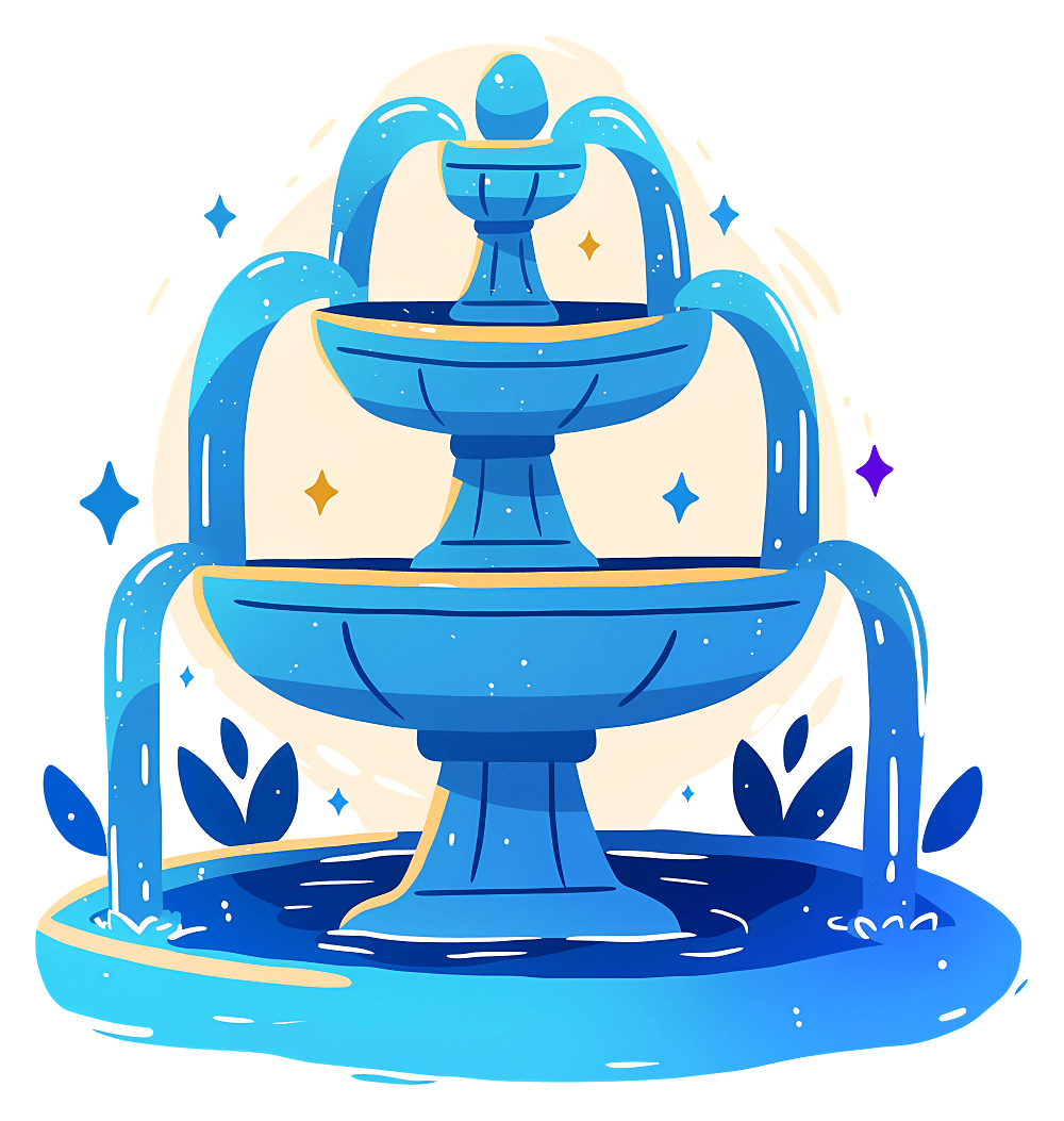 青い噴水のイラスト ダウンロード イラスト