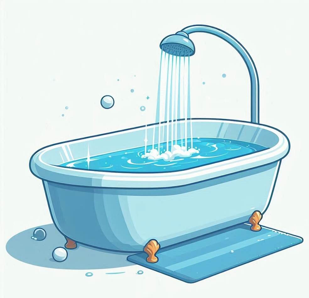 青い浴槽のイラスト無料 イラスト