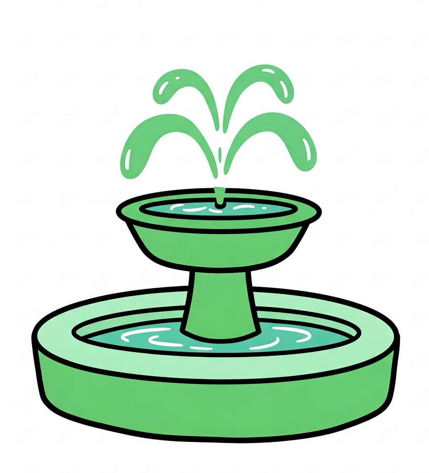 小さな噴水のイラスト イラスト