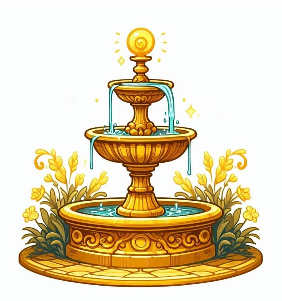 庭の噴水のイラスト イラスト