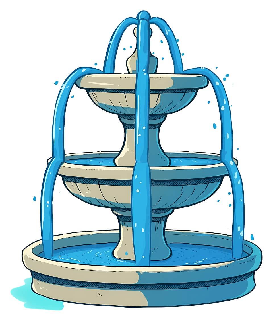 庭の噴水のイラストダウンロード イラスト