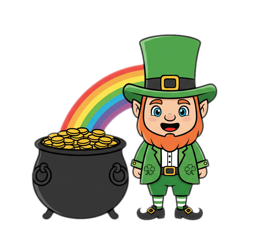 レプラコーンと金の壺のイラスト背景 イラスト