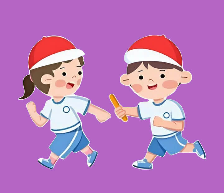 子供向けの運動会のイラスト - ランニングレース イラスト