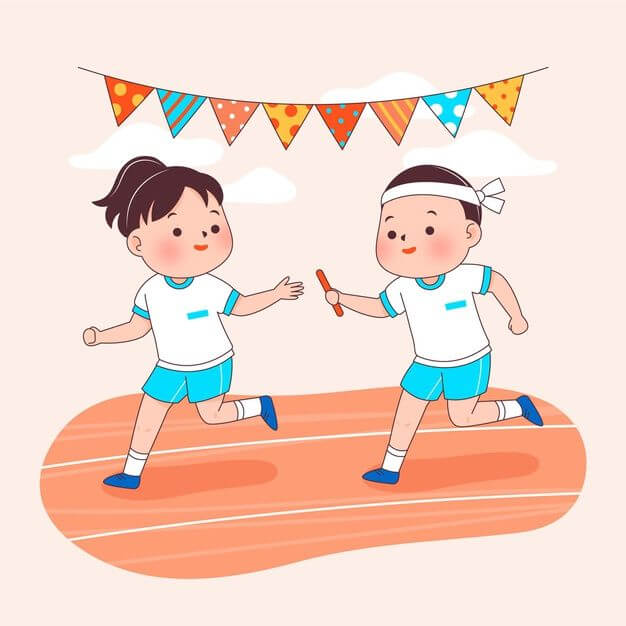 無料の運動会イラスト - ランニングレース イラスト