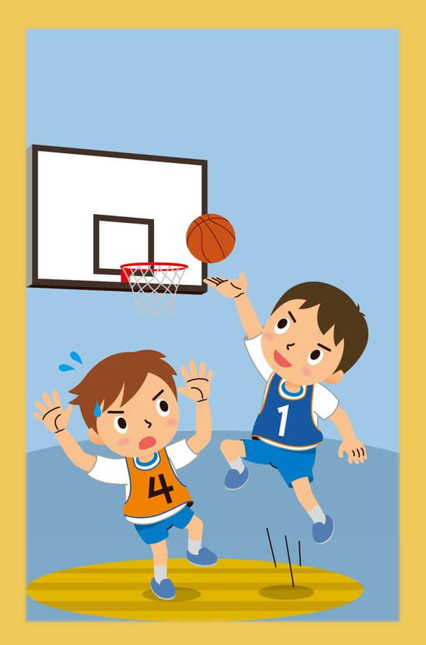 運動会のイラスト - バスケットボールをする男の子 イラスト
