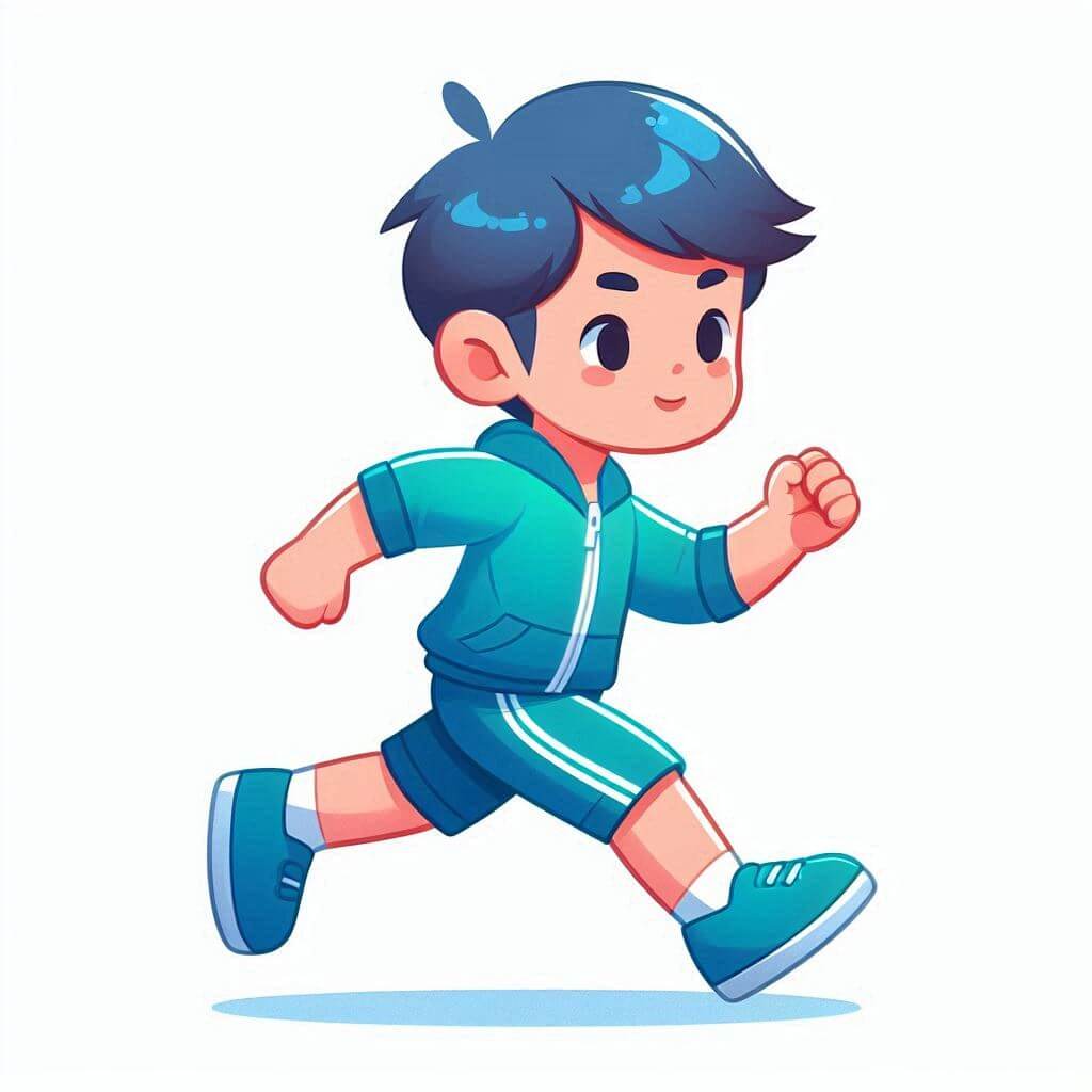 運動会 イラスト - 走るかわいい子供 イラスト