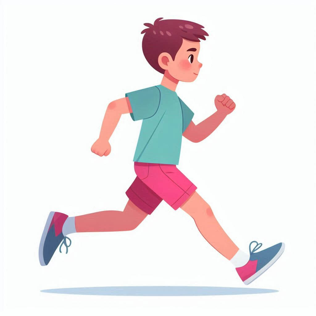 運動会のイラスト「走る男の子」をダウンロード イラスト